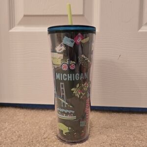 Starbucks Discovery Series Michigan Tumbler 24oz Cold Travel With Lid And Straw